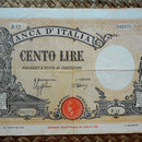 Italia 100 liras 1942 (190x120mm) pk.59 anverso