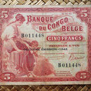 Congo belga 5 francos 1942 (100x80mm) pk.13 anverso