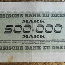 Alemania 500.000 marcos Sachsische Bank Dresden ago-1923 (144x90mm) pk.S961 reverso
