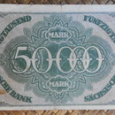 Alemania 50.000 marcos Sachsische Bank Dresden jul-1923 (140x80mm) pk.S954 reverso