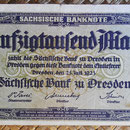 Alemania 50.000 marcos Sachsische Bank Dresden jul-1923 (140x80mm) pk.S954 anverso
