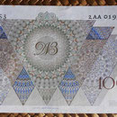 Holanda 100 gulden 1947 (153x81mm) pk.82 reverso