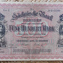 Alemania 500 marcos 1890 Sachsische Bank Dresden (180x116mm) pk.S953a anverso