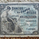 Congo belga 5 francos 1921 -Stanleyville (100x80mm) pk.4C anverso