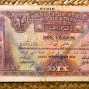 Siria 10 libras 1939 resello galón tipo C ANVERSO
