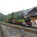 die Bimmelbahn im Bahnhof Oybin