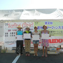 ウィメンクラス右から　優勝・上井由希恵　2位・折田真紀　3位・後夷友絵　4位・平田尚美