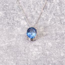 Collier 750/- Weißgold, Saphir 1,23 ct