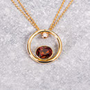 Collier 585/- Rotgold, Turmalin 3,8 ct, Brillant 0,06 ct w/si