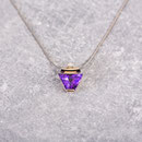 Anhänger 585/- Weißgold, Amethyst 7,3 ct, Diamant  Marquise-Cut 0,08 ct 