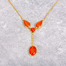 Collier 750/- Gelbgold, Edelkoralle, Brillanten 0,085 ct tw/ vvs