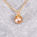 Collier 585/- Roségold, naturfarbene Süßwasserperle