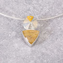 Anhänger 925/- Silber, Quarz mit Rutil