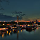 Die "Alte Donau" zur "blauen Stunde"