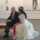 Rainer Hannig und seine Frau Daniela Rutica in der Ausstellung yesterday-tomorrow im Roemer-und Pelizaeus Museum