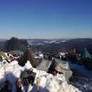 Hausbar mit Blick aufs Treffen