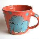 Katzentasse "Elefant"  Maxi  Artikel - Nr. 5026  ( ca. H 8 X ∅ 9 cm, 220 ml ) / 15,- €
