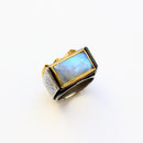 Ring mit Labradorit, Silber und Gold