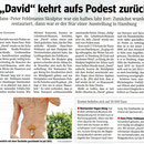 WAZ Pressebericht v. 07.06.2013 "David" kehrt auf das Podest zurück. Die Kosten für Restaurierung beliefen sich auf 30.000,- Euro.