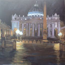 Danielle CANTELOU                « Nuit à St Pierre Rome »             huile.  80 sur 80.  