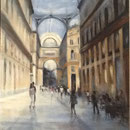 Danielle CANTELOU                    «  Galerie Umberto  à Naples »    huile. 25 P
