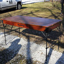 Table avec tiroir 59 pouces de long X 26 pouces de large et pied en fer  no. 467