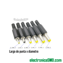 largo de punta x diametro plug alimentacion