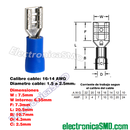 Terminal faston hembra azul