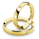 Fede Nuziale Ivana e Lorenzo in oro giallo con diamante ANB716G