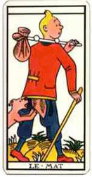 Une représentation de l'arcane "Le Mat" dans le Tarot de Marseille