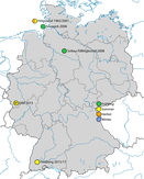 Karte zur Beobachtungen der Brillengrasmücke in Deutschland bis 2019.