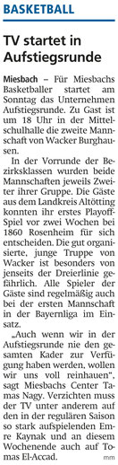 Artikel im Miesbacher Merkur am 1. April 2023 - Zum Vergrößern klicken
