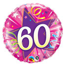 Folienballon Geburtstag rund pink lila Heliumballon Deko Dekoration Junge Mann Frau Mädchen Party Bouquet Ballon Luftballon Happy Birthday  18 30 40 50 60 Luftschlangen