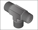 T-Adapter mit 60° Dichtkonus und NPT Außengewinde nach ASME/ANSI B 1.20.1