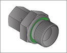 Gerade Verschraubung mit 60° Dichtkonus, UNF/UN Innengewinde und BSPP (Form E) Außengewinde nach ISO 8434-2 / SAE J 514 - ISO 8434-6 / BS 5200 mit Abdichtung durch Viton Weichdichtung nach ISO 3869