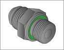 Gerade Verschraubung mit UNF/UN und metrischem Außengewinde nach ISO 8434-2 / SAE J 514 - DIN EN ISO 9974-2 mit Abdichtung durch Viton Weichdichtung nach ISO 3869