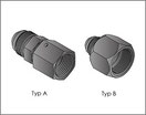 Gerade Verschraubung mit UNF/UN Außengewinde, Typ A mit Drahtstiftmutter und Typ B mit Überwurfmutter nach ISO 8434-2 / SAE J 514