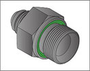 Gerade Verschraubung mit 60° Dichtkonus, UNF/UN- und BSPP-Außengewinde (Form E) nach ISO 8434-2 / SAE J 514 - ISO 8434-6 / BS 5200 mit Abdichtung durch Viton Weichdichtung nach ISO 3869