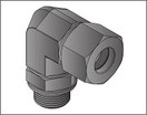 Einstellbarer 90° Winkeleinschraubstutzen mit Kontermutter und Kammerring und Abdichtung durch NBR O-Ring ISO 3601