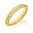 Alliance Ring in Gelbgold mit Brillanten aus der Trauring Kollektion Trinity der Goldschmiede OBSESSION Zürich und Wetzikon.