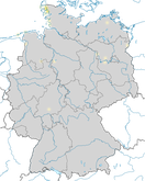 Karte zur Verbreitung der Spießente während der Brutzeit in Deutschland.