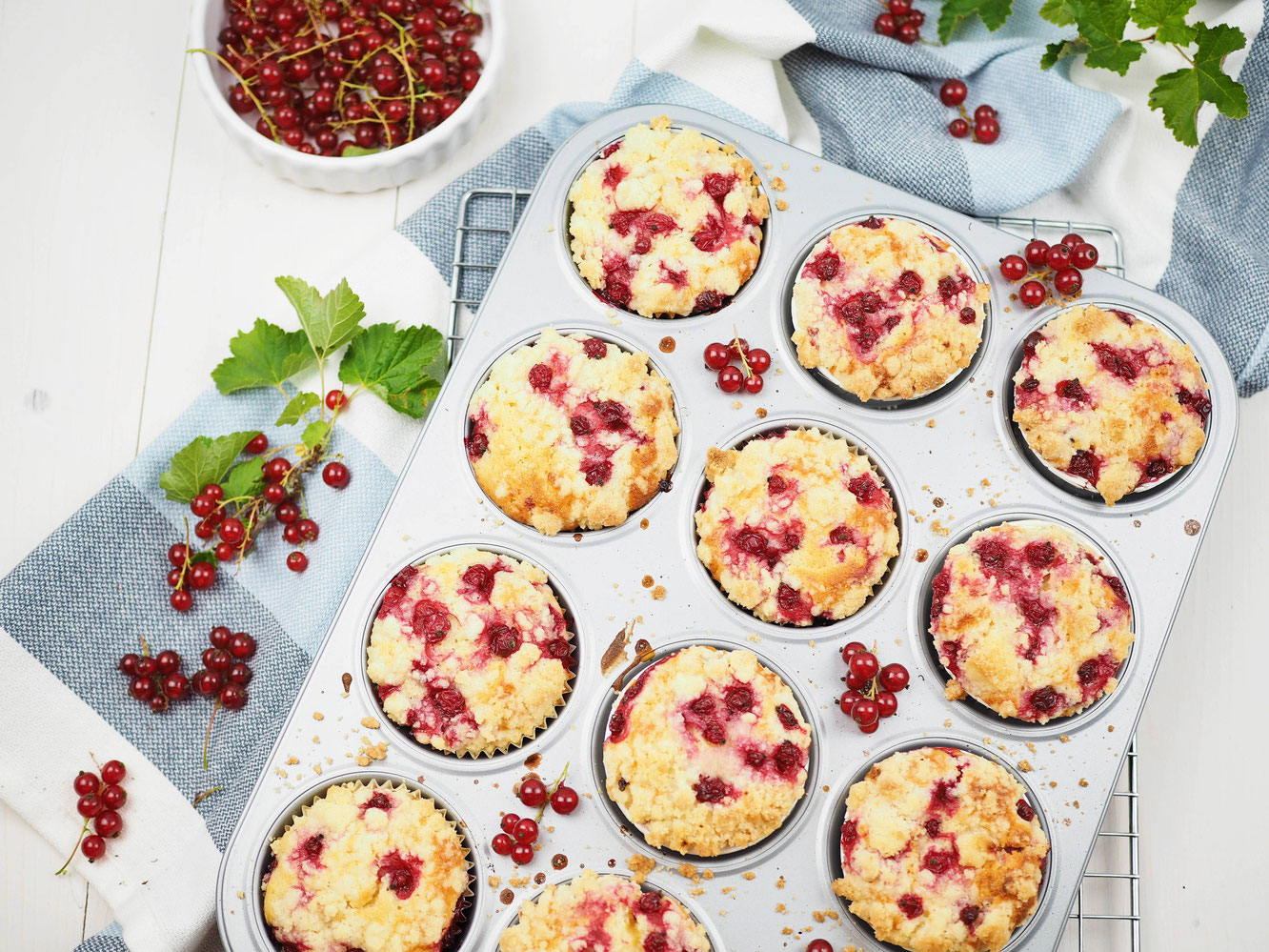 Rezept für einfache und saftige JohannisbeerJoghurtMuffins mit