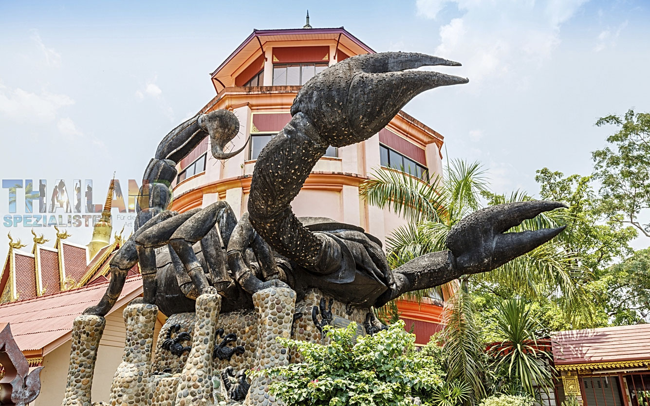 Statue des großen Skorpions in wat phra that doi wao, Skorpiontempel in mae sai, Provinz Chiang Rai, Thailand