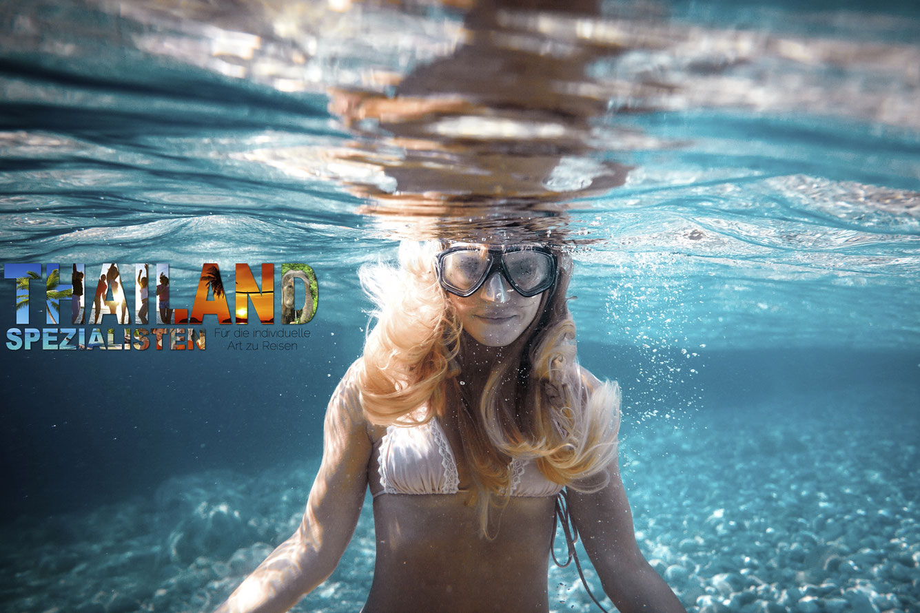 Touristin schnorchelt im Meer von Koh Chang