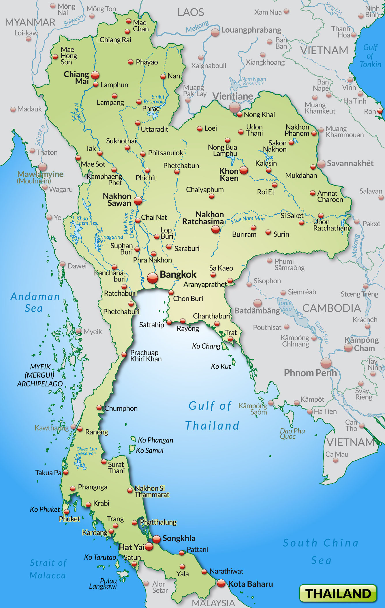 Landkarte von Thailand