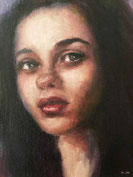ノリコミシマの描く人物画、油絵、norico mishima’s portrait oil painting.