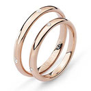 Fedi Nuziali  Dante e Beatrice in Oro Rosa con Diamante ANB1862R