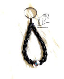 Schlüsselanhänger mit Pferdehaar-Nr. 4-rund geflochten mit polierte Perle