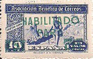 SELLO ESPAÑA - 1.944 - BENEFICENCIA - ASOCIACIÓN BENÉFICA DE CORREOS - CARTERO RURÁL - 10 CÉNTIMOS - COLOR ESQUISTO AZUL - HABILITADO PARA 5 CÉNTIMOS CON SOBRECARGA VERDE (SELLO **NUEVO SIN SEÑAL DE FIJASELLOS) 1,85€.