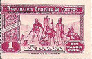 SELLO ESPAÑA - 1.944 - BENEFICENCIA - ASOCIACIÓN BENÉFICA DE CORREOS - SIGLO XVI - COMUNICACIÓN HOGUERAS - INDIAS - 1 PESETA - COLOR ROJO (SELLO **NUEVO SIN SEÑAL DE FIJASELLOS) 1€.